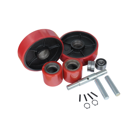 Eoslift Standard EOS10 Fully Complete Replacement Pallet Jack Load and Steering Wheel Set, Load Wheel 3-9/16 in. x 2-15/16 in. Steering Wheel 7 in. Diameter x 2 in. Hub Length x 20 mm ID EOS10